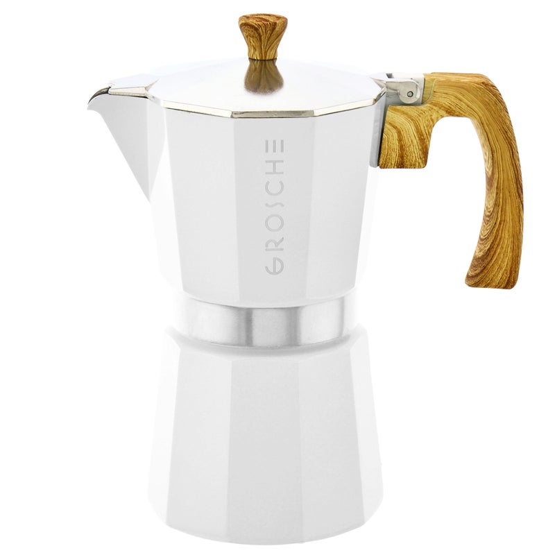 GROSCHE Milano Moka Stovetop Espresso Coffee Maker (9 Cup / 450 ml, White) - Image 4